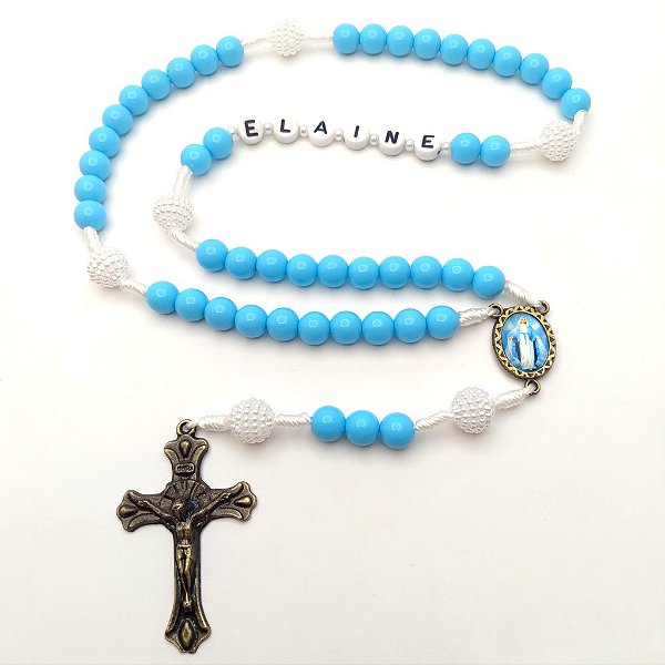 TERÇO PERSONALIDO AZUL CELESTE/CRAQUELADA